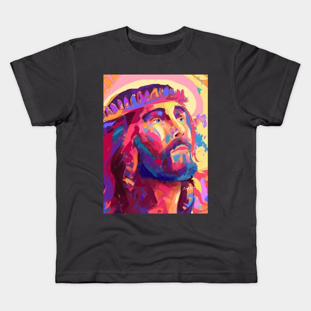 Jesus christ Kids T-Shirt by mailsoncello